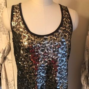 Michael by Michael Kors brown sequined top